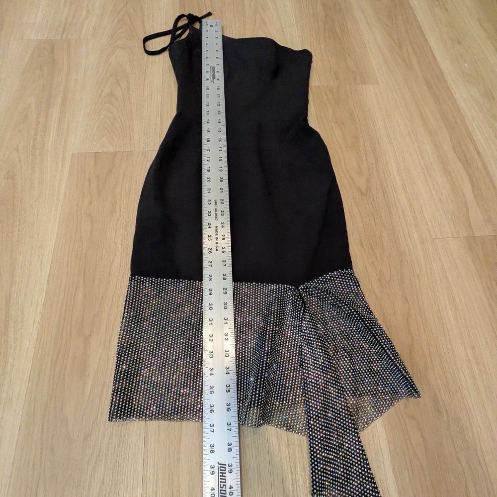 Helsi Black Cocktail Dress With Stunning Sparkle Chain Bottom Size XS - Picture 3 of 7